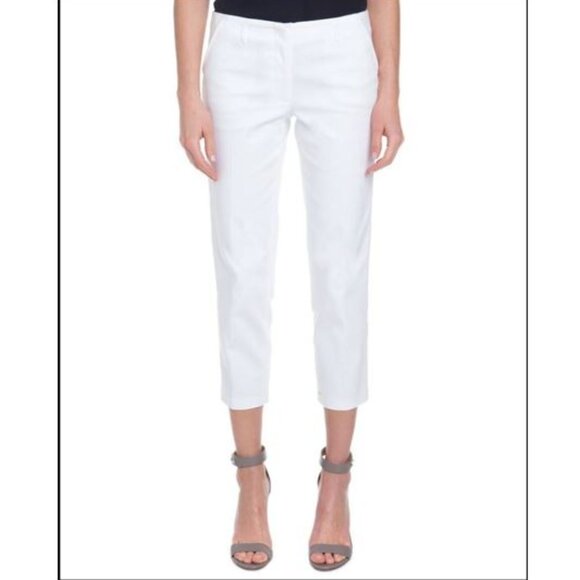 LAUNDRY by SHELLI SEGAL, White cropped boyfriend style khakis, Size: 10 - Picture 2 of 12